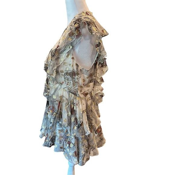 NWT Alexander McQueen Black with Gold Metallic Blouse - Picture 3 of 8